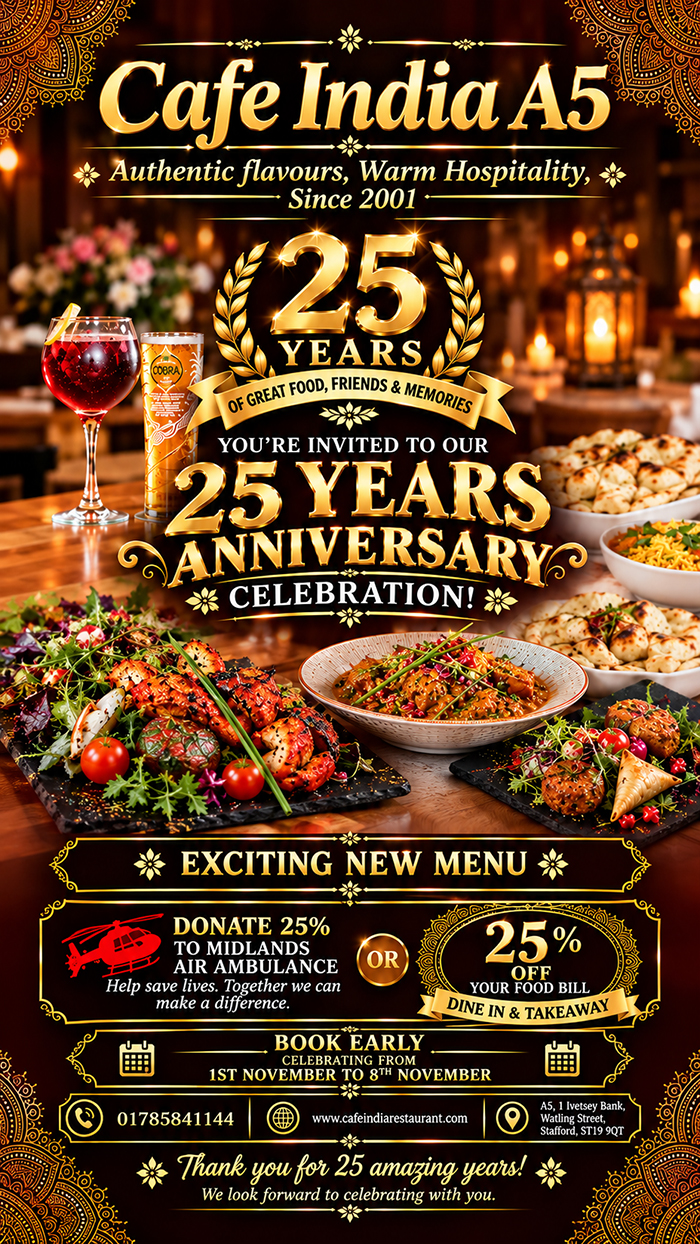 25 Years Menu